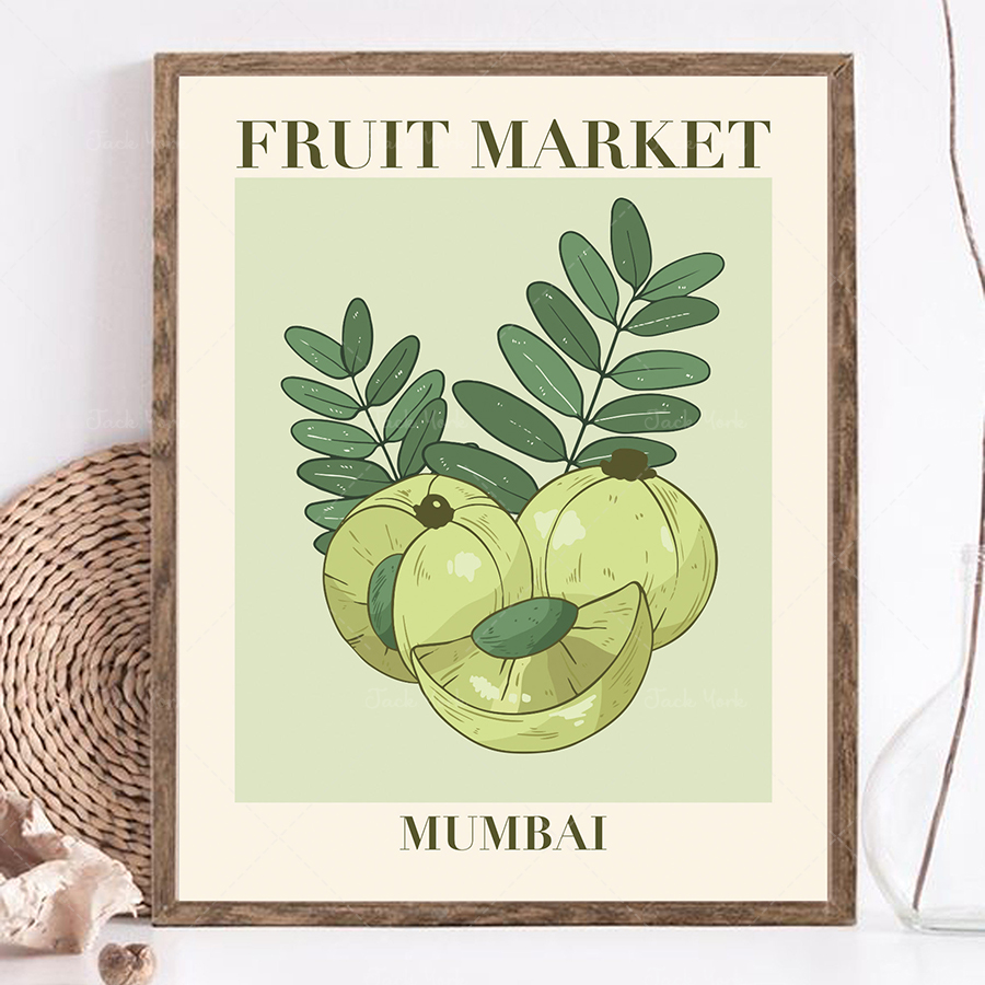 Plant Jackfruit - Wydruk na rynku owoców, plakat na